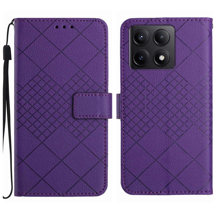 Rhombic Grid Texture Leather Phone Case, For Xiaomi 15 Ultra, For Xiaomi Poco X7 Pro, For Xiaomi 15 Pro, For Xiaomi 15, For Xiaomi 14T Pro 5G Global, For Xiaomi 14T 5G Global