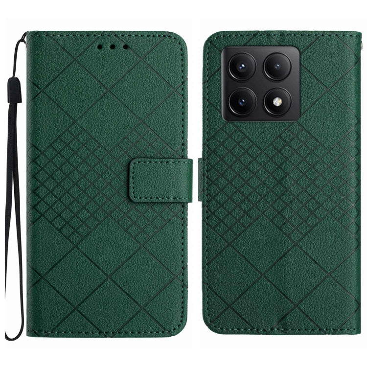 Rhombic Grid Texture Leather Phone Case, For Xiaomi 15 Ultra, For Xiaomi Poco X7 Pro, For Xiaomi 15 Pro, For Xiaomi 15, For Xiaomi 14T Pro 5G Global, For Xiaomi 14T 5G Global