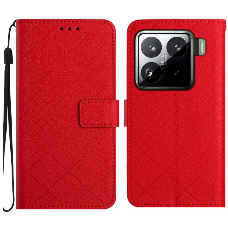 Rhombic Grid Texture Leather Phone Case, For Xiaomi 15 Ultra, For Xiaomi Poco X7 Pro, For Xiaomi 15 Pro, For Xiaomi 15, For Xiaomi 14T Pro 5G Global, For Xiaomi 14T 5G Global