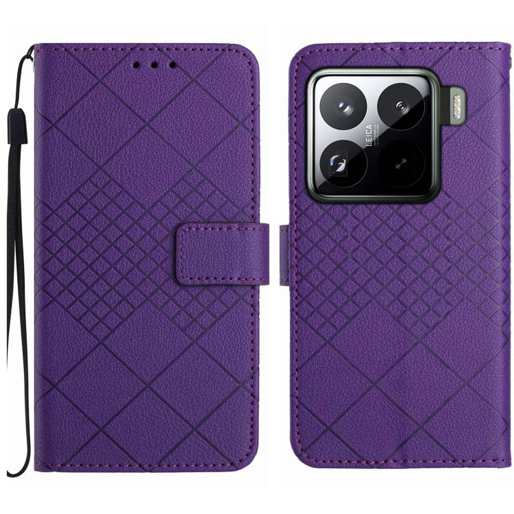 Rhombic Grid Texture Leather Phone Case, For Xiaomi 15 Ultra, For Xiaomi Poco X7 Pro, For Xiaomi 15 Pro, For Xiaomi 15, For Xiaomi 14T Pro 5G Global, For Xiaomi 14T 5G Global