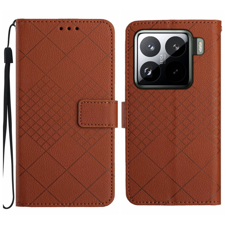 Rhombic Grid Texture Leather Phone Case, For Xiaomi 15 Ultra, For Xiaomi Poco X7 Pro, For Xiaomi 15 Pro, For Xiaomi 15, For Xiaomi 14T Pro 5G Global, For Xiaomi 14T 5G Global