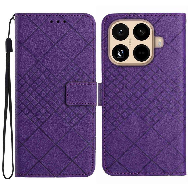 Rhombic Grid Texture Leather Phone Case, For Xiaomi 17T 5G, For Xiaomi Poco X8 Pro 5G, For Xiaomi 17 Pro Max, For Xiaomi 17 Pro, For Xiaomi 17, For Xiaomi Poco M7 4G 169mm, For Xiaomi 15T Pro, For Xiaomi 15T