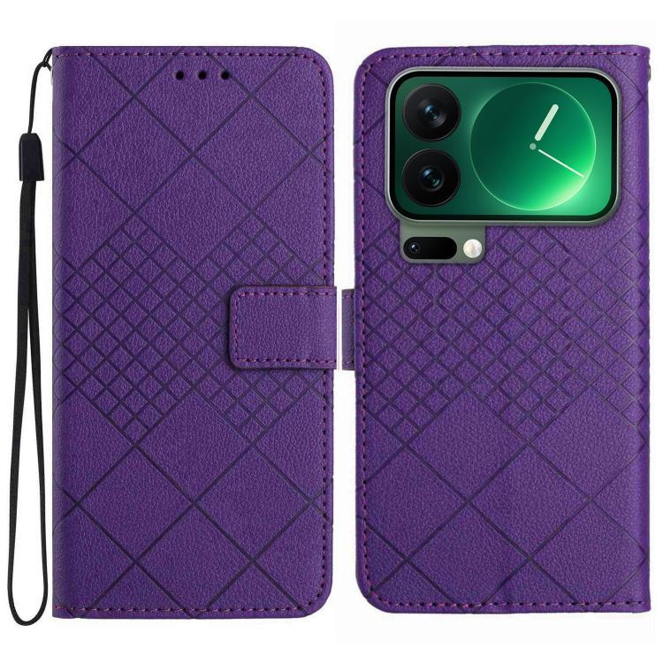 Rhombic Grid Texture Leather Phone Case, For Xiaomi 17T 5G, For Xiaomi Poco X8 Pro 5G, For Xiaomi 17 Pro Max, For Xiaomi 17 Pro, For Xiaomi 17, For Xiaomi Poco M7 4G 169mm, For Xiaomi 15T Pro, For Xiaomi 15T