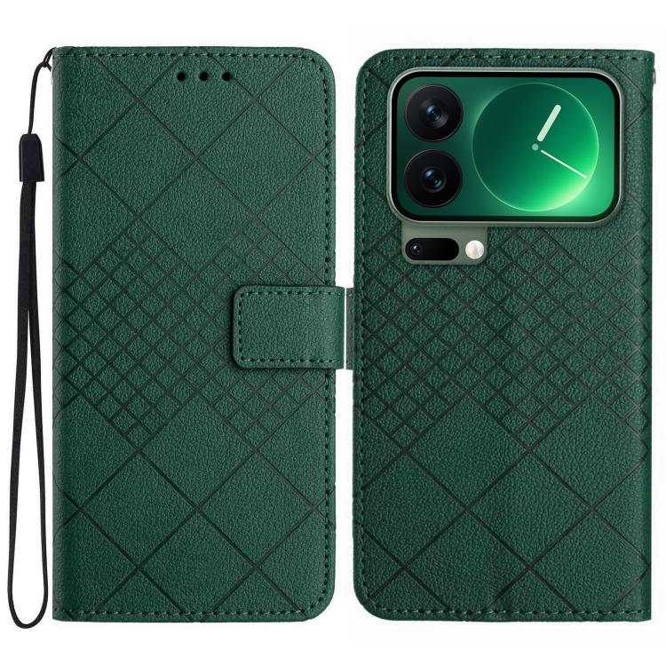 Rhombic Grid Texture Leather Phone Case, For Xiaomi 17T 5G, For Xiaomi Poco X8 Pro 5G, For Xiaomi 17 Pro Max, For Xiaomi 17 Pro, For Xiaomi 17, For Xiaomi Poco M7 4G 169mm, For Xiaomi 15T Pro, For Xiaomi 15T