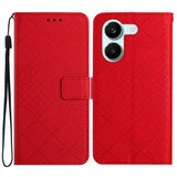 Rhombic Grid Texture Leather Phone Case, For Xiaomi 17T Pro 5G, For Xiaomi 17T 5G, For Xiaomi Poco X8 Pro 5G, For Xiaomi 17 Pro Max, For Xiaomi 17 Pro, For Xiaomi 17, For Xiaomi Poco M7 4G 169mm, For Xiaomi 15T Pro