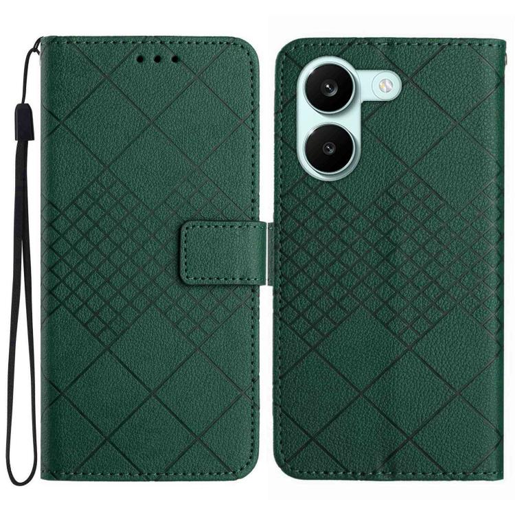 Rhombic Grid Texture Leather Phone Case, For Xiaomi 17T Pro 5G, For Xiaomi 17T 5G, For Xiaomi Poco X8 Pro 5G, For Xiaomi 17 Pro Max, For Xiaomi 17 Pro, For Xiaomi 17, For Xiaomi Poco M7 4G 169mm, For Xiaomi 15T Pro