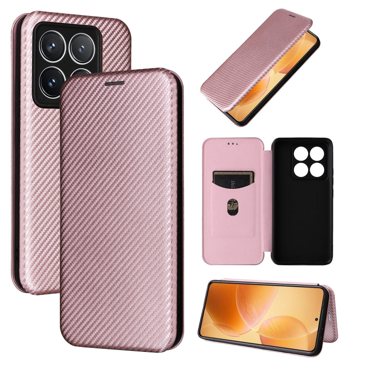 Carbon Fiber Texture Flip Leather Phone Case, For Xiaomi 15 Pro, For Xiaomi 15, For Xiaomi 14T Pro, For Xiaomi 14T