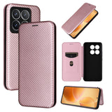 Carbon Fiber Texture Flip Leather Phone Case, For Xiaomi 15 Pro, For Xiaomi 15, For Xiaomi 14T Pro, For Xiaomi 14T