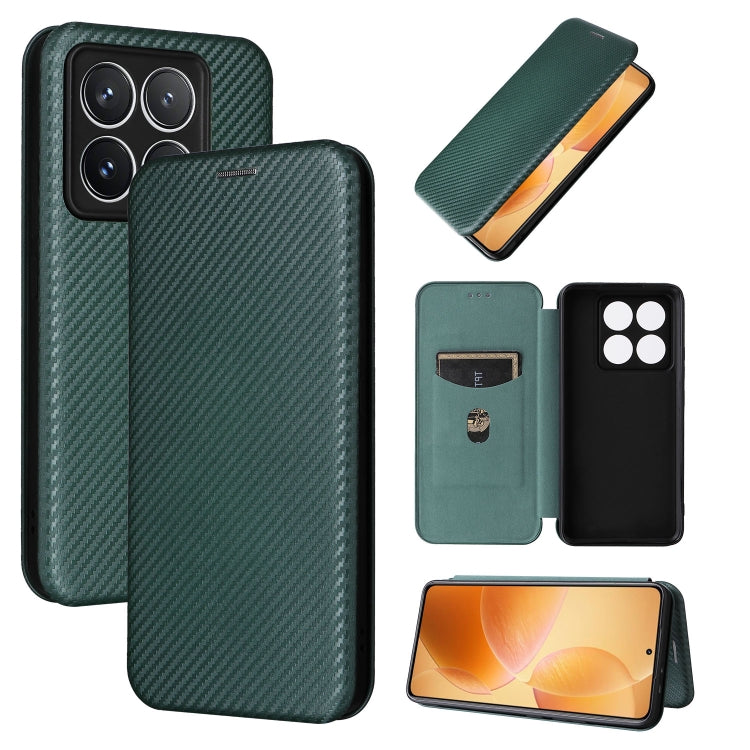 Carbon Fiber Texture Flip Leather Phone Case, For Xiaomi 15 Pro, For Xiaomi 15, For Xiaomi 14T Pro, For Xiaomi 14T