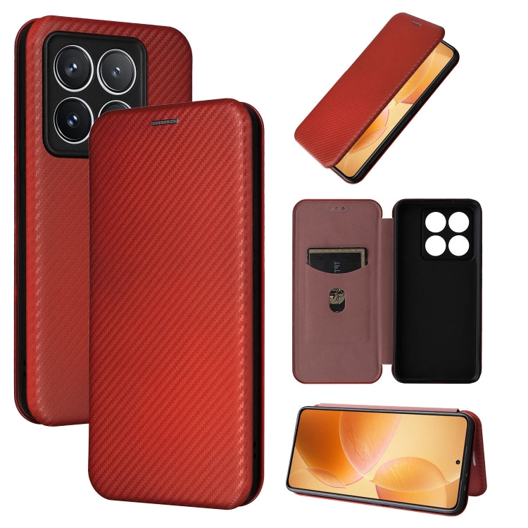 Carbon Fiber Texture Flip Leather Phone Case, For Xiaomi 15 Pro, For Xiaomi 15, For Xiaomi 14T Pro, For Xiaomi 14T