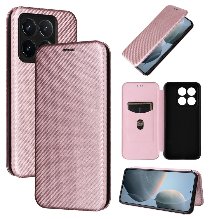 Carbon Fiber Texture Flip Leather Phone Case, For Xiaomi 15 Pro, For Xiaomi 15, For Xiaomi 14T Pro, For Xiaomi 14T