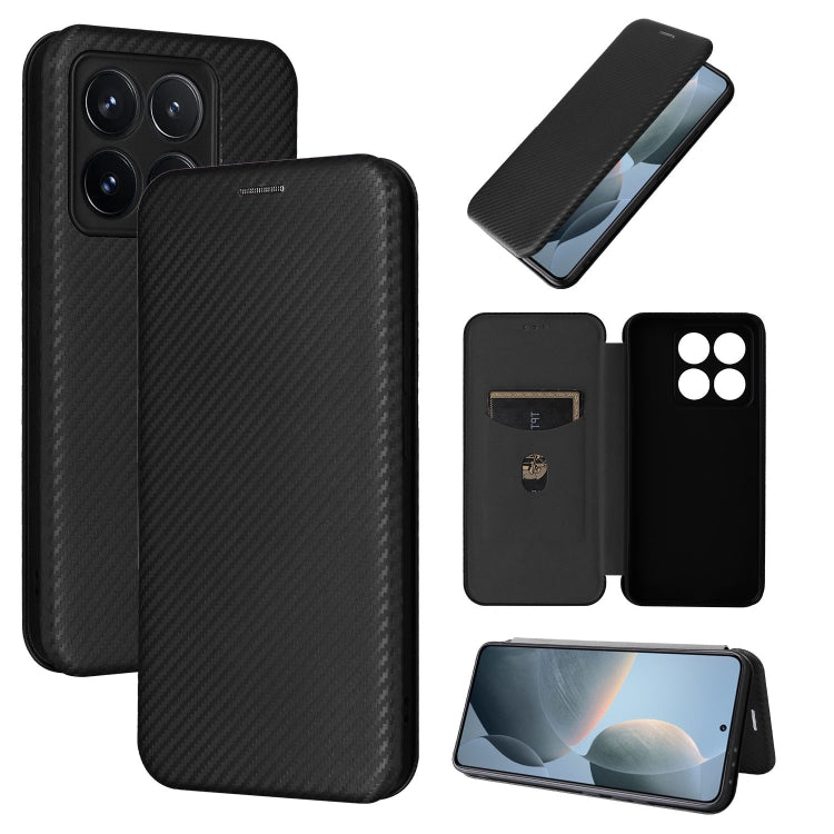 Carbon Fiber Texture Flip Leather Phone Case, For Xiaomi 15 Pro, For Xiaomi 15, For Xiaomi 14T Pro, For Xiaomi 14T
