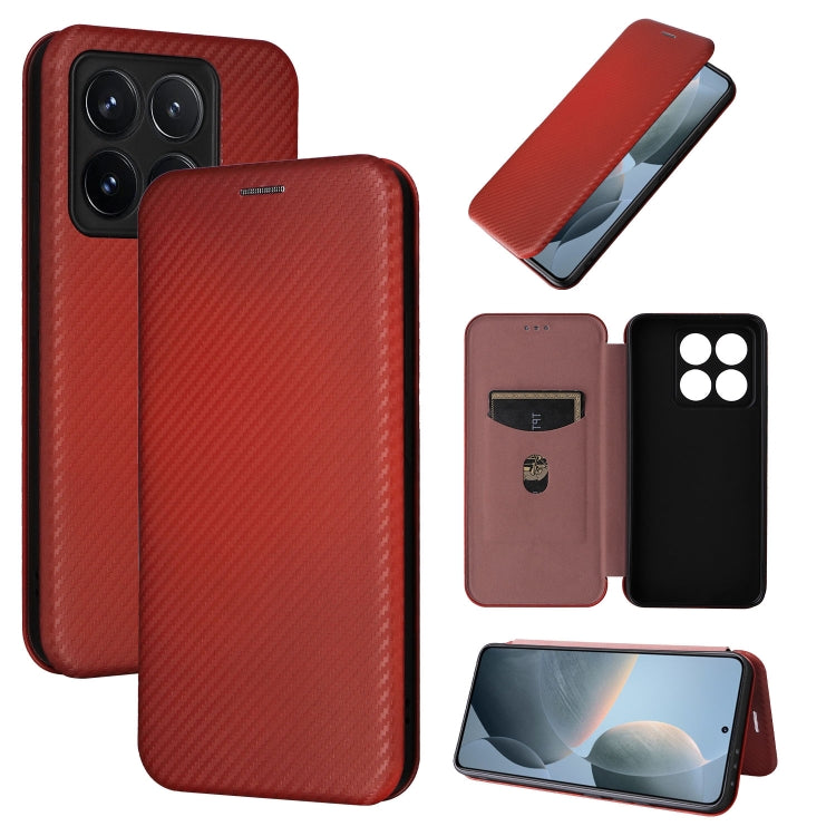 Carbon Fiber Texture Flip Leather Phone Case, For Xiaomi 15, For Xiaomi 14T Pro, For Xiaomi 14T