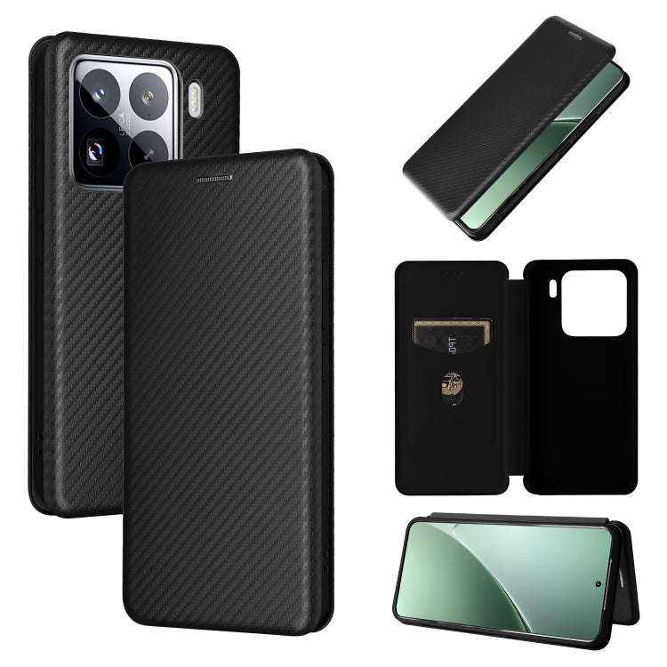 Carbon Fiber Texture Flip Leather Phone Case, For Xiaomi 15 Pro, For Xiaomi 15, For Xiaomi 14T Pro, For Xiaomi 14T