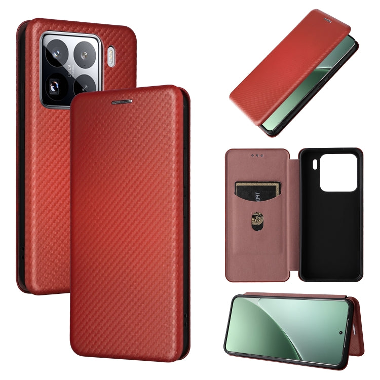 Carbon Fiber Texture Flip Leather Phone Case, For Xiaomi 15 Pro, For Xiaomi 15, For Xiaomi 14T Pro, For Xiaomi 14T