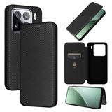 Carbon Fiber Texture Flip Leather Phone Case, For Xiaomi 15 Pro, For Xiaomi 15, For Xiaomi 14T Pro, For Xiaomi 14T