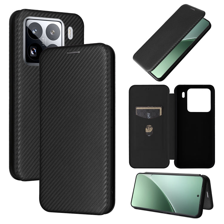 Carbon Fiber Texture Flip Leather Phone Case, For Xiaomi 15 Pro, For Xiaomi 15, For Xiaomi 14T Pro, For Xiaomi 14T