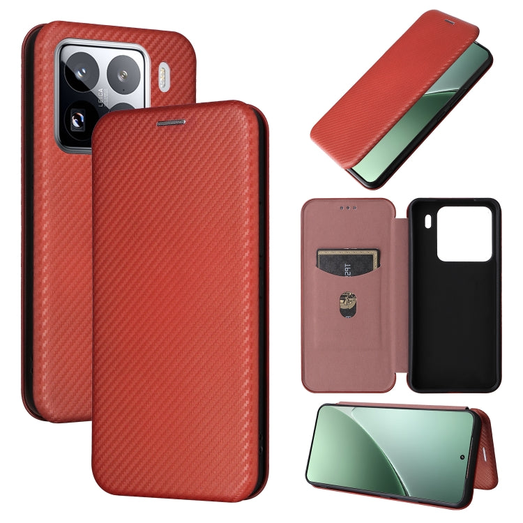 Carbon Fiber Texture Flip Leather Phone Case, For Xiaomi 15 Pro, For Xiaomi 15, For Xiaomi 14T Pro, For Xiaomi 14T