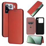 Carbon Fiber Texture Flip Leather Phone Case, For Xiaomi 15 Pro, For Xiaomi 15, For Xiaomi 14T Pro, For Xiaomi 14T