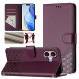 Honeycomb Embossing RFID Leather Phone Case, For iPhone 17e / 16e, For iPhone 17 Pro Max, For iPhone 17 Pro, For iPhone 17, For iPhone Air, For iPhone 16 Pro Max, For iPhone 16 Pro, For iPhone 16 Plus