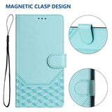 Honeycomb Embossing RFID Leather Phone Case, For iPhone 16, For iPhone 15 Pro Max, For iPhone 15 Pro, For iPhone 15 Plus, For iPhone 15, For iPhone 14 Plus, For iPhone 14 / 13, For iPhone 14 Pro