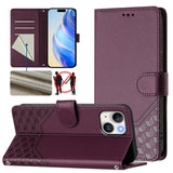 Honeycomb Embossing RFID Leather Phone Case, For iPhone 16, For iPhone 15 Pro Max, For iPhone 15 Pro, For iPhone 15 Plus, For iPhone 15, For iPhone 14 Plus, For iPhone 14 / 13, For iPhone 14 Pro