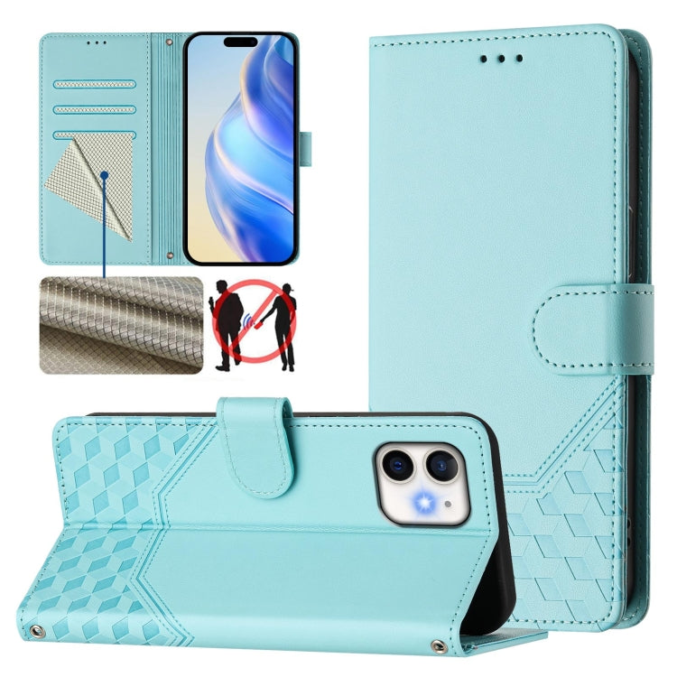 Honeycomb Embossing RFID Leather Phone Case, For iPhone 11 Pro Max, For iPhone 11, For iPhone 11 Pro, For iPhone X / XS, For iPhone XR, For iPhone XS Max, For iPhone 8 Plus / 7 Plus