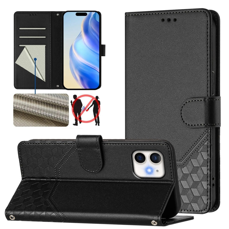 Honeycomb Embossing RFID Leather Phone Case, For iPhone 11 Pro Max, For iPhone 11, For iPhone 11 Pro, For iPhone X / XS, For iPhone XR, For iPhone XS Max, For iPhone 8 Plus / 7 Plus