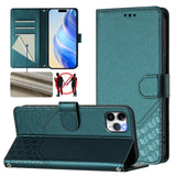 Honeycomb Embossing RFID Leather Phone Case, For iPhone 11 Pro Max, For iPhone 11, For iPhone 11 Pro, For iPhone X / XS, For iPhone XR, For iPhone XS Max, For iPhone 8 Plus / 7 Plus