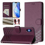 Honeycomb Embossing RFID Leather Phone Case, For iPhone 11 Pro Max, For iPhone 11, For iPhone 11 Pro, For iPhone X / XS, For iPhone XR, For iPhone XS Max, For iPhone 8 Plus / 7 Plus