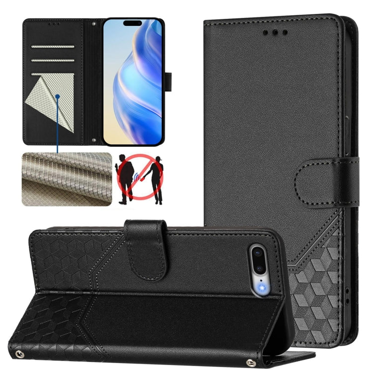 Honeycomb Embossing RFID Leather Phone Case, For iPhone 11 Pro Max, For iPhone 11, For iPhone 11 Pro, For iPhone X / XS, For iPhone XR, For iPhone XS Max, For iPhone 8 Plus / 7 Plus