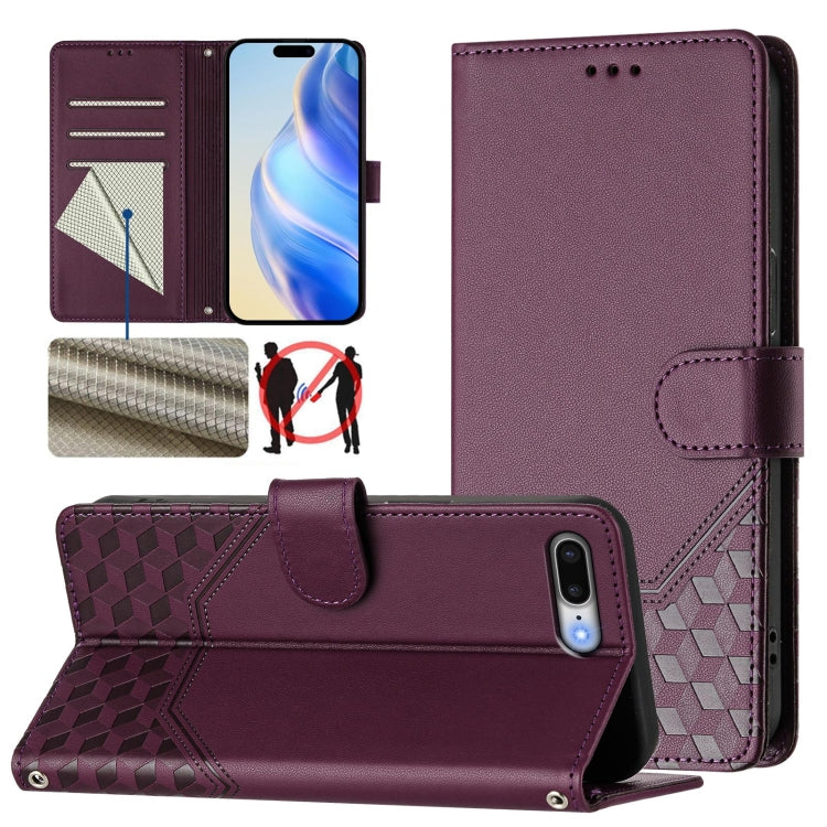 Honeycomb Embossing RFID Leather Phone Case, For iPhone 11 Pro Max, For iPhone 11, For iPhone 11 Pro, For iPhone X / XS, For iPhone XR, For iPhone XS Max, For iPhone 8 Plus / 7 Plus