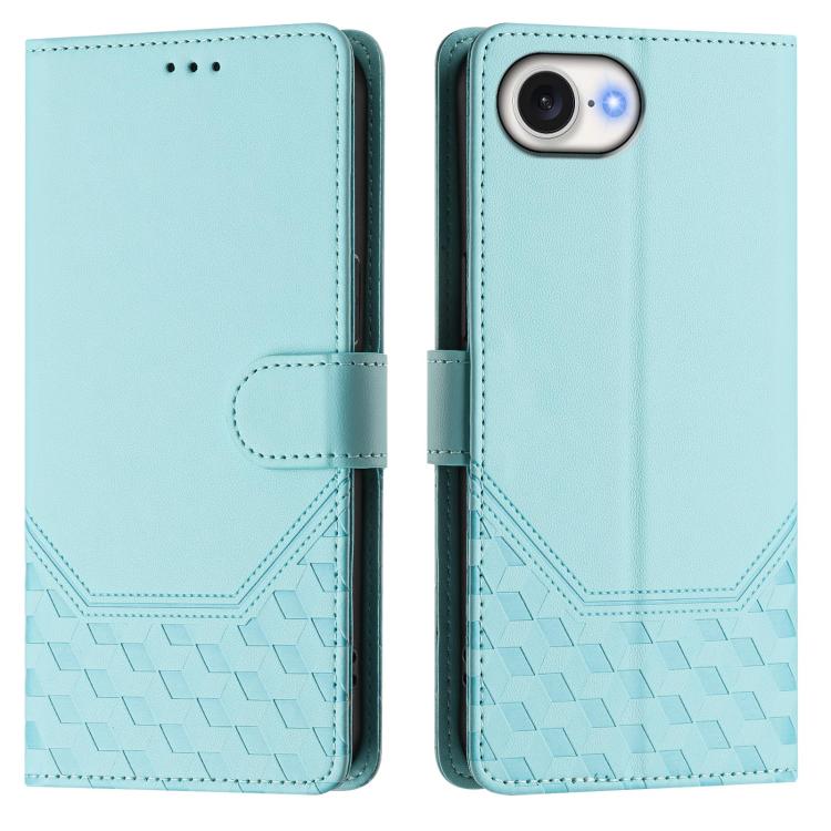 Honeycomb Embossing RFID Leather Phone Case, For iPhone 17e / 16e, For iPhone 17 Pro Max, For iPhone 17 Pro, For iPhone 17, For iPhone Air, For iPhone 16 Pro Max, For iPhone 16 Pro, For iPhone 16 Plus