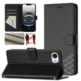 Honeycomb Embossing RFID Leather Phone Case, For iPhone 17e / 16e, For iPhone 17 Pro Max, For iPhone 17 Pro, For iPhone 17, For iPhone Air, For iPhone 16 Pro Max, For iPhone 16 Pro, For iPhone 16 Plus