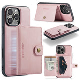 JEEHOOD J01 Retro Magnetic Detachable Wallet Phone Case, For iPhone 17e / 16e, For iPhone 17 Pro Max, For iPhone 17 Pro, For iPhone Air, For iPhone 16 Pro Max, For iPhone 16 Pro