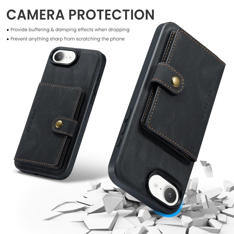 JEEHOOD J01 Retro Magnetic Detachable Wallet Phone Case, For iPhone 17e / 16e, For iPhone 17 Pro Max, For iPhone 17 Pro, For iPhone Air, For iPhone 16 Pro Max, For iPhone 16 Pro