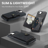 JEEHOOD J01 Retro Magnetic Detachable Wallet Phone Case, For iPhone 17e / 16e, For iPhone 17 Pro Max, For iPhone 17 Pro, For iPhone Air, For iPhone 16 Pro Max, For iPhone 16 Pro