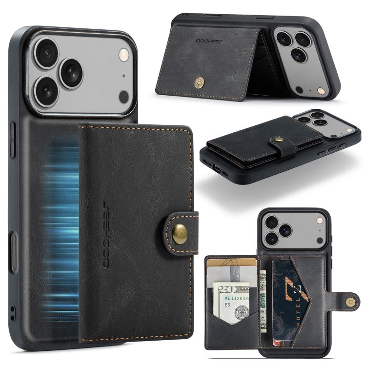 JEEHOOD J01 Retro Magnetic Detachable Wallet Phone Case, For iPhone 17e / 16e, For iPhone 17 Pro Max, For iPhone 17 Pro, For iPhone Air, For iPhone 16 Pro Max, For iPhone 16 Pro