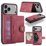 JEEHOOD J01 Retro Magnetic Detachable Wallet Phone Case, For iPhone 17e / 16e, For iPhone 17 Pro Max, For iPhone 17 Pro, For iPhone Air, For iPhone 16 Pro Max, For iPhone 16 Pro