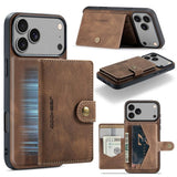 JEEHOOD J01 Retro Magnetic Detachable Wallet Phone Case, For iPhone 17e / 16e, For iPhone 17 Pro Max, For iPhone 17 Pro, For iPhone Air, For iPhone 16 Pro Max, For iPhone 16 Pro