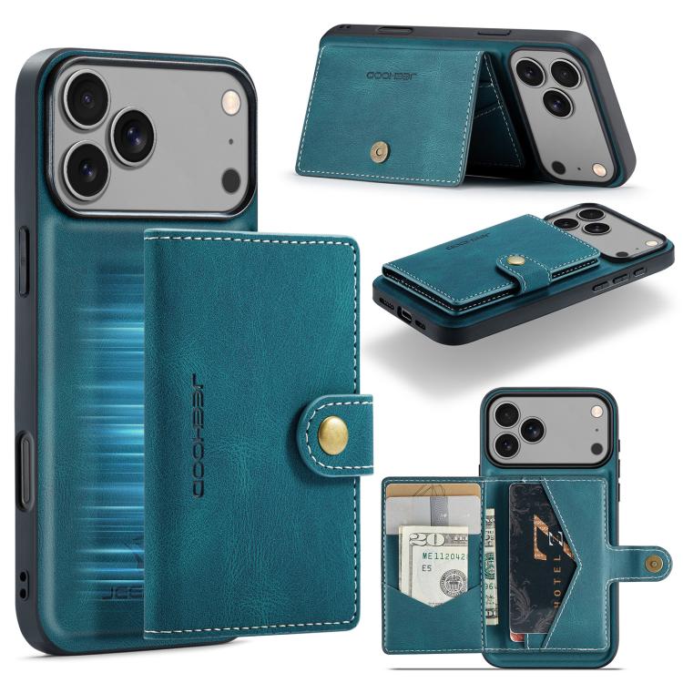 JEEHOOD J01 Retro Magnetic Detachable Wallet Phone Case, For iPhone 17e / 16e, For iPhone 17 Pro Max, For iPhone 17 Pro, For iPhone Air, For iPhone 16 Pro Max, For iPhone 16 Pro