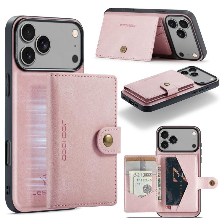 JEEHOOD J01 Retro Magnetic Detachable Wallet Phone Case, For iPhone 17e / 16e, For iPhone 17 Pro Max, For iPhone 17 Pro, For iPhone Air, For iPhone 16 Pro Max, For iPhone 16 Pro