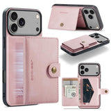 JEEHOOD J01 Retro Magnetic Detachable Wallet Phone Case, For iPhone 17e / 16e, For iPhone 17 Pro Max, For iPhone 17 Pro, For iPhone Air, For iPhone 16 Pro Max, For iPhone 16 Pro