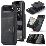 JEEHOOD J01 Retro Magnetic Detachable Wallet Phone Case, For iPhone 17e / 16e, For iPhone 17 Pro Max, For iPhone 17 Pro, For iPhone Air, For iPhone 16 Pro Max, For iPhone 16 Pro