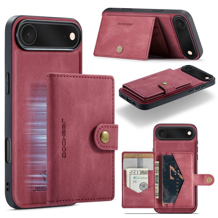 JEEHOOD J01 Retro Magnetic Detachable Wallet Phone Case, For iPhone 17e / 16e, For iPhone 17 Pro Max, For iPhone 17 Pro, For iPhone Air, For iPhone 16 Pro Max, For iPhone 16 Pro