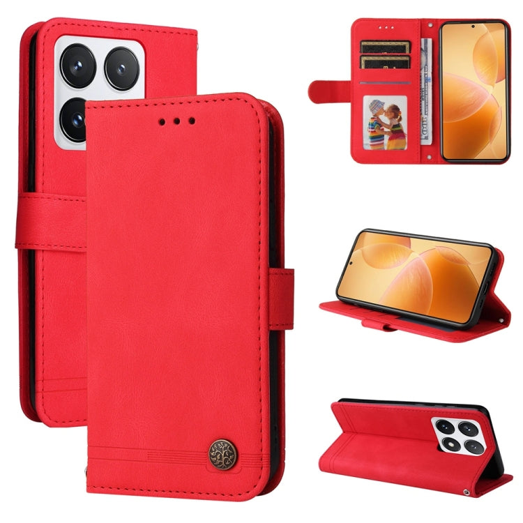 Skin Feel Life Tree Metal Button Leather Phone Case, For Xiaomi 15T 5G, For Xiaomi 15 Ultra, For Xiaomi 15 Pro, For Xiaomi 15, For Xiaomi 14T Pro, For Xiaomi 14T