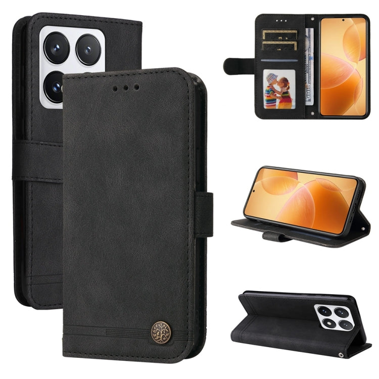 Skin Feel Life Tree Metal Button Leather Phone Case, For Xiaomi 15T 5G, For Xiaomi 15 Ultra, For Xiaomi 15 Pro, For Xiaomi 15, For Xiaomi 14T Pro, For Xiaomi 14T