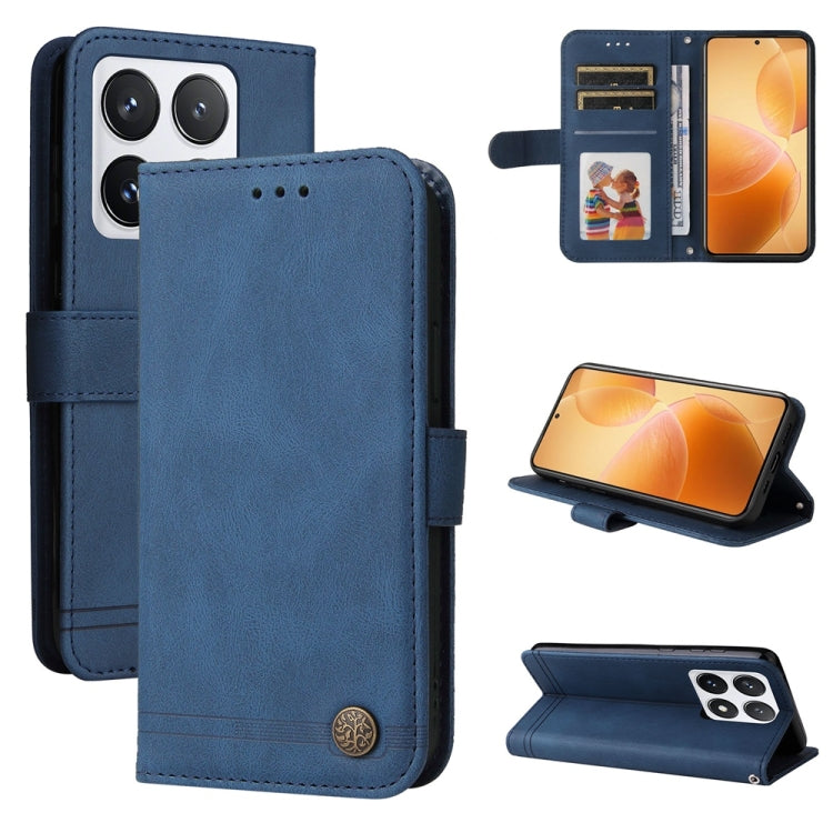Skin Feel Life Tree Metal Button Leather Phone Case, For Xiaomi 15T 5G, For Xiaomi 15 Ultra, For Xiaomi 15 Pro, For Xiaomi 15, For Xiaomi 14T Pro, For Xiaomi 14T