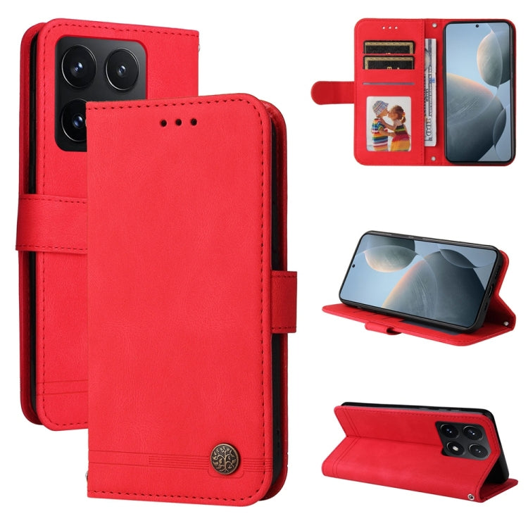 Skin Feel Life Tree Metal Button Leather Phone Case, For Xiaomi 15T 5G, For Xiaomi 15 Ultra, For Xiaomi 15 Pro, For Xiaomi 15, For Xiaomi 14T Pro, For Xiaomi 14T