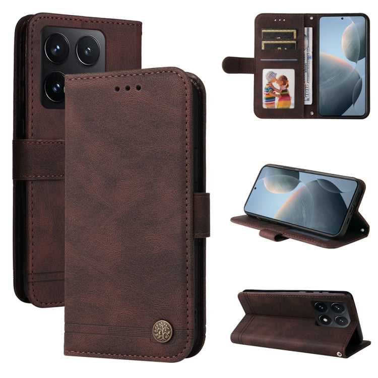 Skin Feel Life Tree Metal Button Leather Phone Case, For Xiaomi 15T 5G, For Xiaomi 15 Ultra, For Xiaomi 15 Pro, For Xiaomi 15, For Xiaomi 14T Pro, For Xiaomi 14T